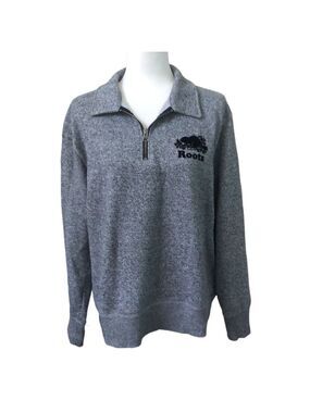 Roots Quarter Zip Salt and Pepper Sweater Unisex Size Med
